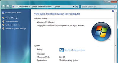 windows seven ultimate 32 bits