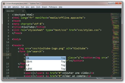 figure 3-4 : sublimetext est un éditeur... vraiment sublime.