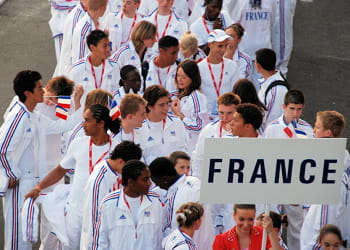 l'équipe de france au festival olympique de la jeunesse européenne à belgrade.