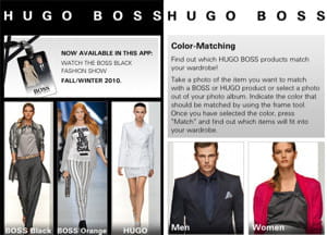 l'application iphone hugo boss