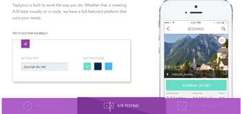 un aperçu du fonctionnement du service est proposé sur le site de taplytics.