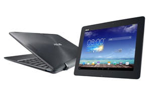 une tablette à 10 pouces android récente pouvant être rattachée à un clavier,