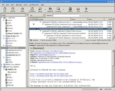 le client de messagerie libre sylpheed