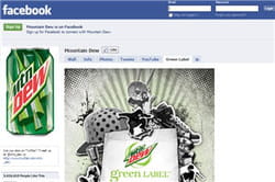 la page de mountain dew sur facebook