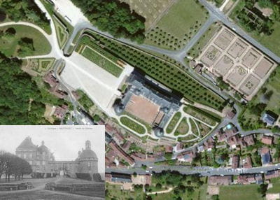 une vue aérienne du château d'hautefort.