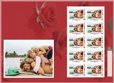 planche de timbres personnalisés