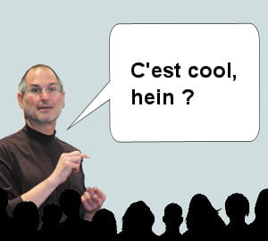 steve jobs fait partager son enthousiasme.