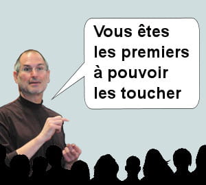 steve jobs a fait circuler des exemplaires de son nouvel ordinateur.