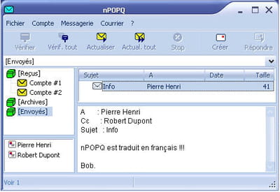 le client de messagerie npopq