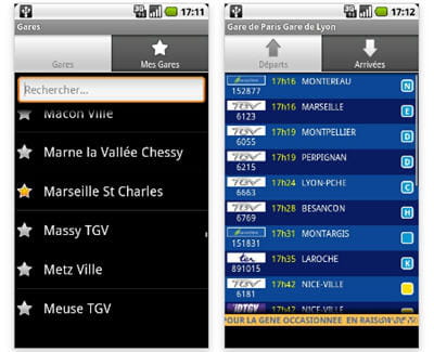 l'application gares développée par nicolas brocard.