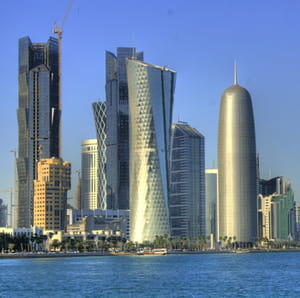 les gratte-ciel de doha.
