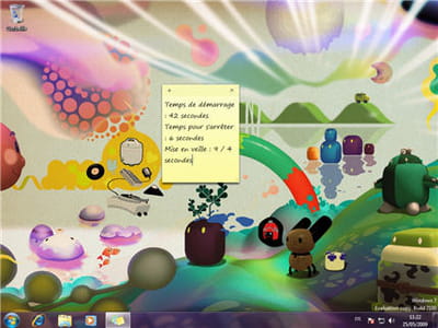 page d'accueil de windows 7 et bloc notes