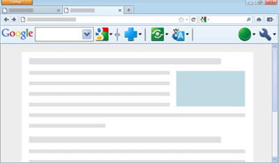 copie d'écran de la barre d'outils google sous firefox.