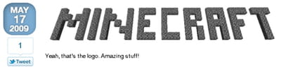 le 17 mai 2009, markus persson dévoile le premier logo de minecraft sur son blog