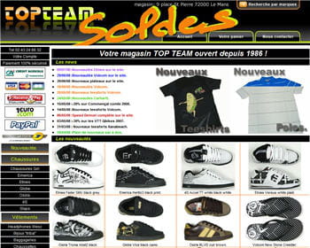 home page du site topteam.fr