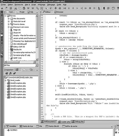 figure 28-14 : vue globale du zend studio