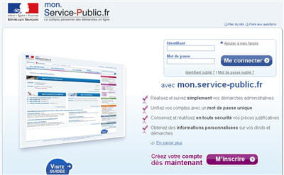 copie d'écran du site mon service public