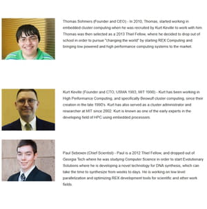 les trois dirigeants de rex computing