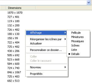 dans l'explorateur de documents ou dans n'importe quel dossier, on peut