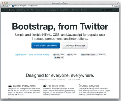 figure 5-4 : page d'accueil du projet twitterbootstrap.