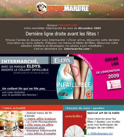 extrait de l'e-mailing d'intermarché