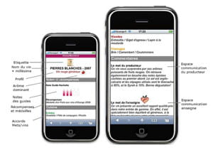 captures d'écran du service mobile développé par gs1 pour franprix