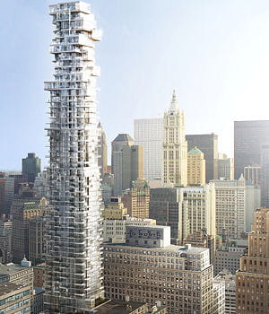 la construction de la tour située au 56 leonard street a été stoppée.