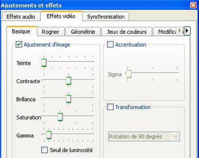 le contrôle des effets vidéo sur vlc