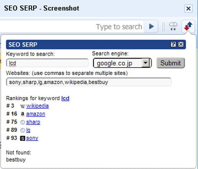 copie d'écran de seo serp