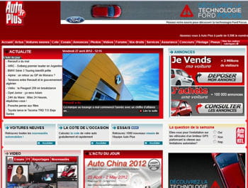 la page d'accueil du site autoplus.fr