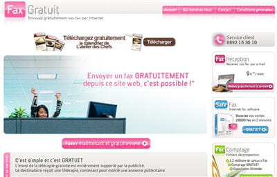 la page d'accueil du site