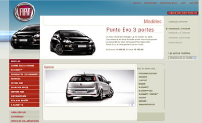 une page d'accueil produit de fiat.fr