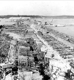 construction du barrage wheeler sur le fleuve tennessee.