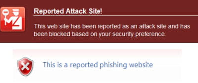 les deux navigateurs peuvent détecter les sites malveillants (affichage firefox