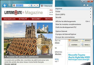 a gauche, les nouveaux boutons de navigation, et tout à droite, les menus... ils