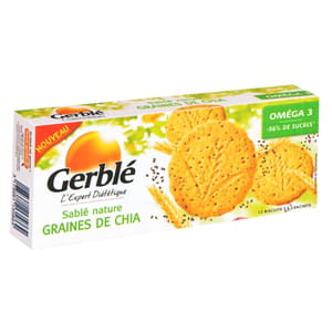 sablés nature aux graines de chia de gerblé.