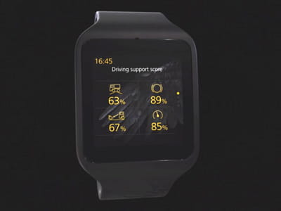 la montre proposée par scania est une sony smartwatch 3.