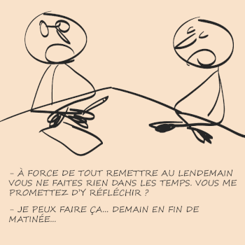 il repousse tout au lendemain... mais résiste bien à la pression.