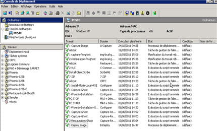 console deploiement serveur