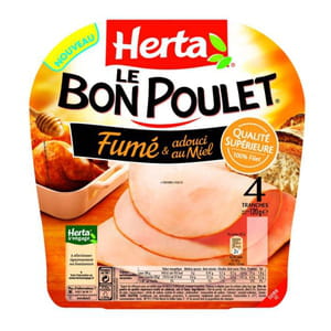 le jambon de poulet fumé au miel de herta.