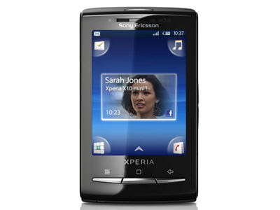le téléphone sony ericsson x10 mini face avant