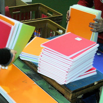 dans l'usine d'etival de clairefontaine.