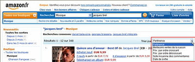 sur amazon.fr aussi, les résultats peuvent être retriés par meilleures ventes,