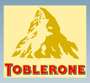 l'ours de toblerone rappelle les origines suisses de la marque.