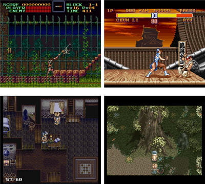 copie d'écran de jeux snes disponibles sur le site officiel de zsnes.