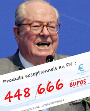 le front national a bénéficié de 448 66 euros de 'produits exceptionnels' en