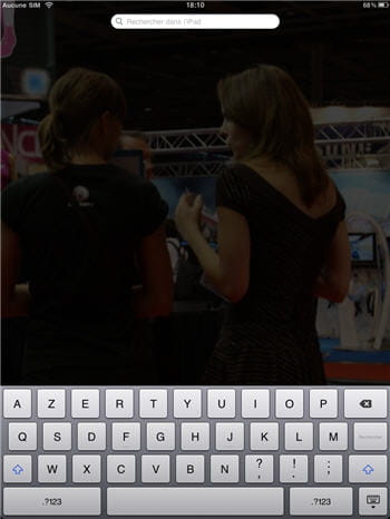 la fonction recherche sur ipad.