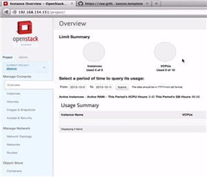 une partie d'un dashboard openstack.