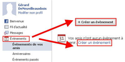 copie d'écran de la fonction créer un évènement sur facebook.