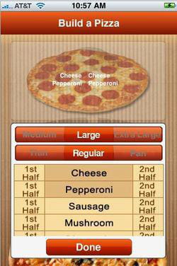l'application order pizza